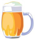 Beer mug icon. Cartoon full glass with white foam Royalty Free Stock Photo