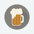 Beer mug icon. Flat design Royalty Free Stock Photo