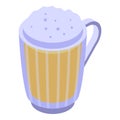 Beer mug icon isometric vector. Pint glass beer foam