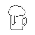 Beer mug icon. Simple linear image on a pure white background. Isolated vector. Royalty Free Stock Photo