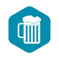 Beer mug icon, simple style Royalty Free Stock Photo