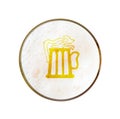 Beer mug illustration on beer foam background Royalty Free Stock Photo