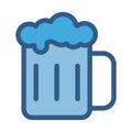Beer mug line vector icon which can easily modify or edit Royalty Free Stock Photo