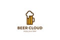 Beer Mug Logo design template Linear style. Pub Bar Brewery Craft Logotype concept.