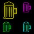 beer mug neon color set icon. Simple thin line, outline vector of kitchen icons for ui and ux, website or mobile application Royalty Free Stock Photo