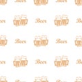 Beer mug seamless pattern Royalty Free Stock Photo