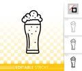 Beer Mug simple black line tall glass vector icon Royalty Free Stock Photo
