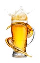 Beer in mug with splash Royalty Free Stock Photo