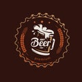 Beer mug, stylized vector symbol in retro style Royalty Free Stock Photo