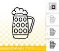Beer Mug simple black line vector icon of bar ware Royalty Free Stock Photo