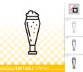 Beer Mug simple black line tall glass vector icon Royalty Free Stock Photo