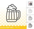 Beer Mug simple bar ware black line vector icon Royalty Free Stock Photo