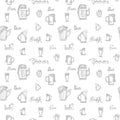 Beer mug and the words - seamless pattern for your design Royalty Free Stock Photo