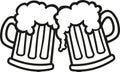 Beer mugs cartoon cheers Royalty Free Stock Photo