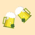 beer mugs cheers. Vector illustration decorative design Royalty Free Stock Photo