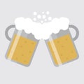 beer mugs cheers. Vector illustration decorative design Royalty Free Stock Photo