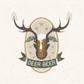 beer negative space concept grunge vector label