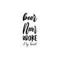 beer never broke my heart black letter quote