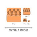 Beer orange linear icons set