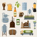 Beer orthogonal icons set Royalty Free Stock Photo