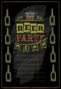 Beer party menu vector chalkboard Royalty Free Stock Photo