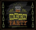 Beer party vector chalkboard style banner Royalty Free Stock Photo