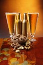 Beer and peanuts Royalty Free Stock Photo