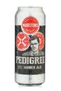 Beer Pedigree from the producer Marston`s, United Kingdom. English Bright Ale. Isolated on white. Clipping path