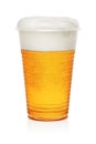 Beer in a plastic cup Royalty Free Stock Photo