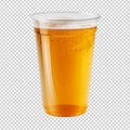 Beer in a plastic cup isolated on transparent background Royalty Free Stock Photo