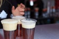 Beer in plastic cups at Canada Day celebrations, London 2017