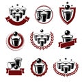 Beer pong collection labels and elements set. Collection icon beer pong . Vector