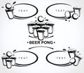 Beer pong collection labels and elements set. Collection icon beer pong . Vector Royalty Free Stock Photo