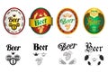 Beer popular brands labels icons set
