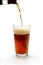 Beer pouring from bottle to Glass Royalty Free Stock Photo