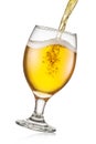 Beer pouring process. Filling a mug with a beer. File contains clipping path