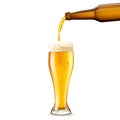Beer Pouring Realistic Royalty Free Stock Photo