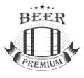 Beer premium graphic logo with oak barrel