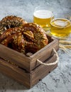 Beer and pretzel Royalty Free Stock Photo