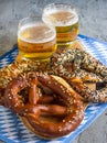 Beer and pretzel. Royalty Free Stock Photo