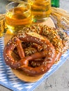 beer and pretzel. Royalty Free Stock Photo