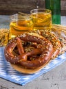 beer and pretzel. Royalty Free Stock Photo