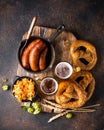 Beer, pretzels and Bavarian food