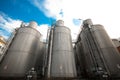 Beer processing and storage silos Royalty Free Stock Photo