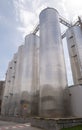 Beer processing and storage silos in beer factory Royalty Free Stock Photo