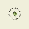 Beer Pub emblem. Hop cone logo. Craft Beer logotype. Royalty Free Stock Photo