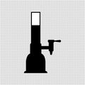 Beer pump icon. Black silhouette.