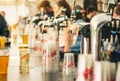 Beer pumps at Womad Festival