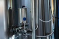 Beer making monitoring equipment on tank Royalty Free Stock Photo