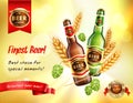 Beer Realistic AD Composition Royalty Free Stock Photo
